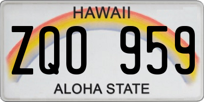 HI license plate ZQO959