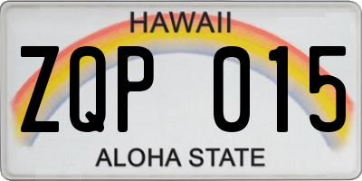 HI license plate ZQP015