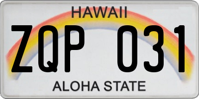 HI license plate ZQP031