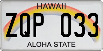 HI license plate ZQP033