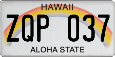 HI license plate ZQP037