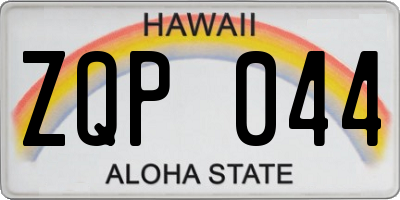HI license plate ZQP044