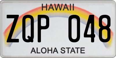 HI license plate ZQP048