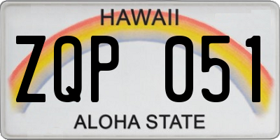 HI license plate ZQP051