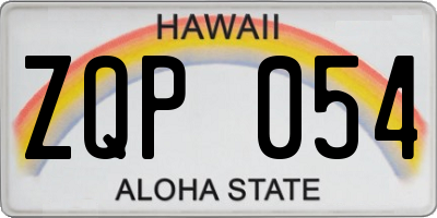 HI license plate ZQP054