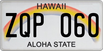 HI license plate ZQP060