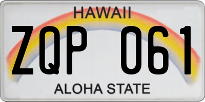 HI license plate ZQP061