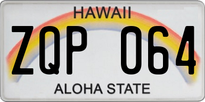 HI license plate ZQP064