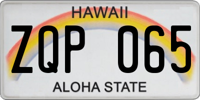 HI license plate ZQP065