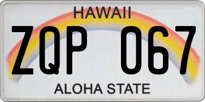 HI license plate ZQP067