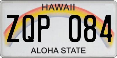 HI license plate ZQP084