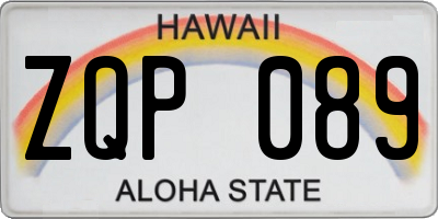 HI license plate ZQP089