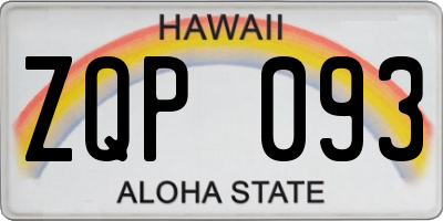 HI license plate ZQP093