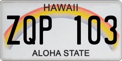 HI license plate ZQP103