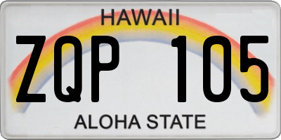 HI license plate ZQP105
