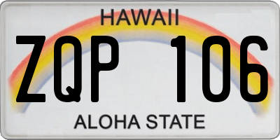 HI license plate ZQP106