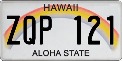 HI license plate ZQP121