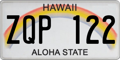 HI license plate ZQP122