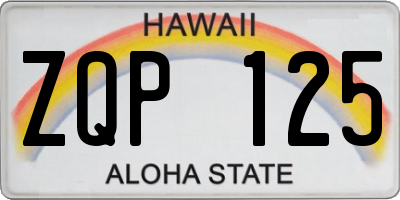 HI license plate ZQP125