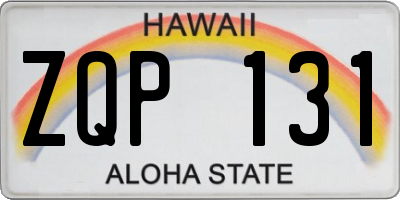 HI license plate ZQP131