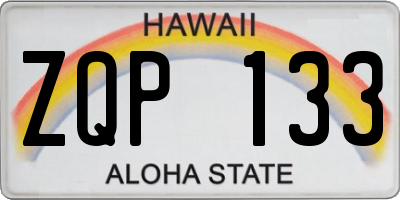 HI license plate ZQP133