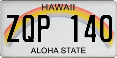 HI license plate ZQP140