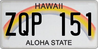 HI license plate ZQP151