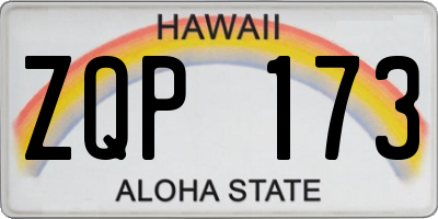 HI license plate ZQP173