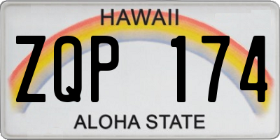 HI license plate ZQP174