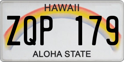 HI license plate ZQP179