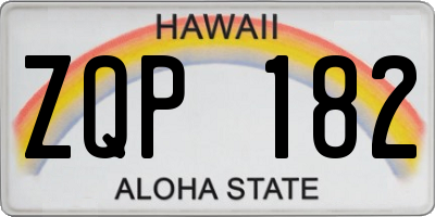 HI license plate ZQP182
