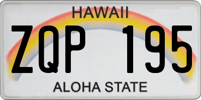 HI license plate ZQP195