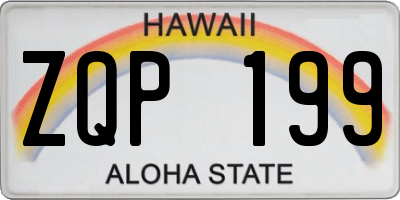 HI license plate ZQP199