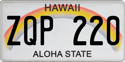 HI license plate ZQP220