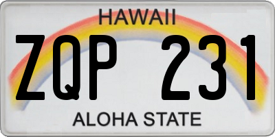 HI license plate ZQP231