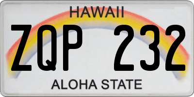 HI license plate ZQP232