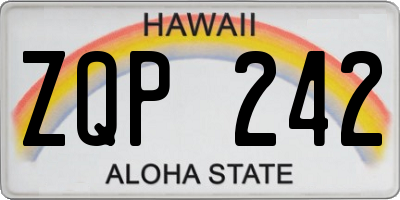 HI license plate ZQP242