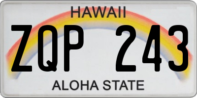 HI license plate ZQP243