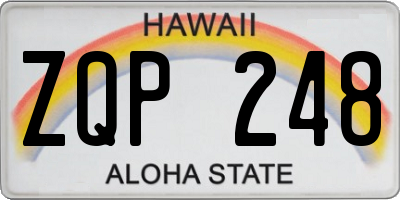 HI license plate ZQP248
