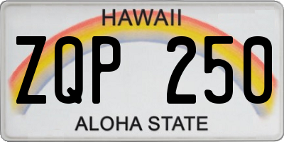 HI license plate ZQP250