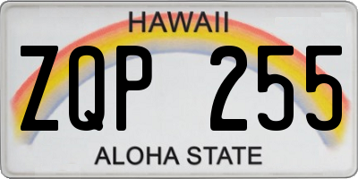HI license plate ZQP255
