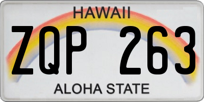 HI license plate ZQP263