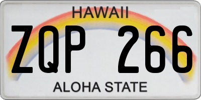 HI license plate ZQP266