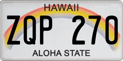 HI license plate ZQP270