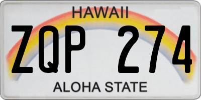 HI license plate ZQP274