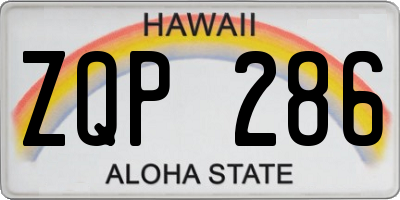 HI license plate ZQP286