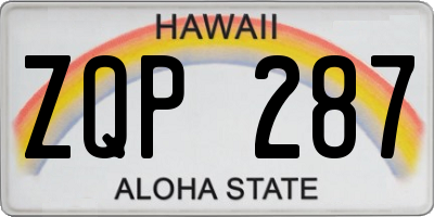 HI license plate ZQP287