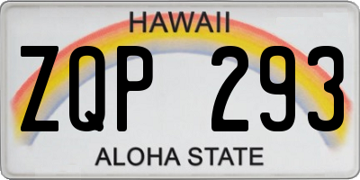 HI license plate ZQP293