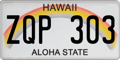 HI license plate ZQP303