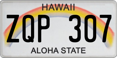 HI license plate ZQP307